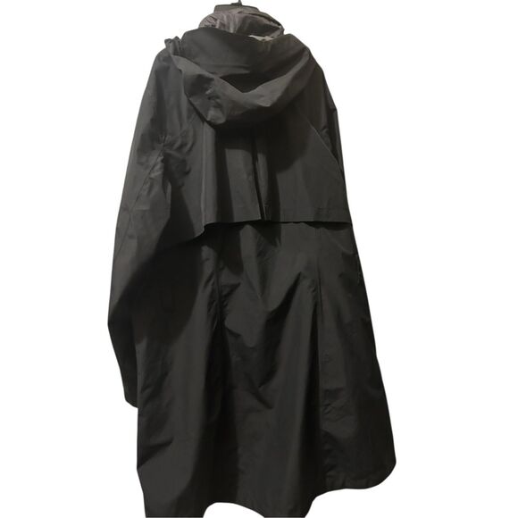 Eddie Bauer WeatherEdge Hood Trench Rain Coat Black XL Lightweight - Picture 6 of 13